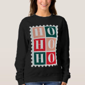 Retro Ho Ho Ho Kerst Postzegel Sweatshirt (Voorkant)