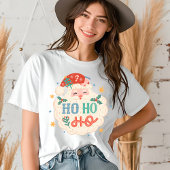 Retro Ho Ho Ho Kerstman Feestelijke Kerstmis Tri-Blend Shirt