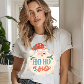 Retro Ho Ho Ho Kerstman Feestelijke Kerstmis Tri-Blend Shirt