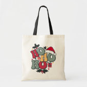 Retro Ho Ho Ho Kerstvakantie Holly Santa Hat Tote Bag (Voorkant)