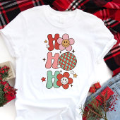 Retro Ho Ho kleurrijke bloem kerst Tri-Blend Shirt