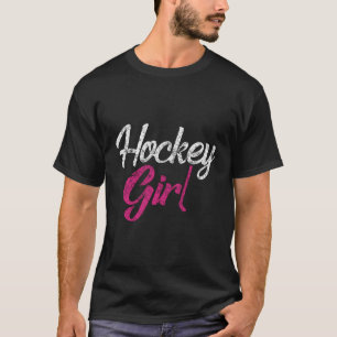 Retro Hockey Meisje Vrouwen IJshockey Of Veld Hock T-shirt