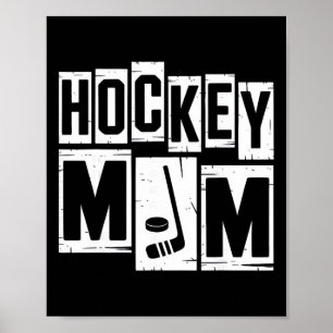 Retro Hockey Moeder Vrouwen Hockey Fan Moeder Moed Poster