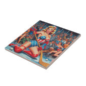 Retro Hockey Pin-up Tegeltje (Zijkant)
