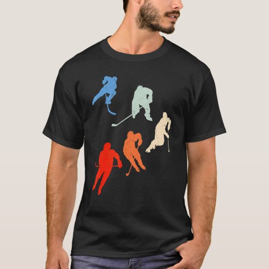 Retro Hockey Player  Ice Hockey T-shirt (Voorkant)