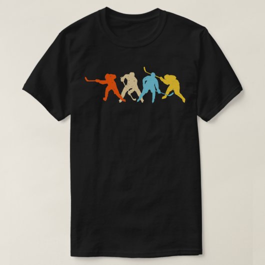 Retro Hockey-spelers Funny Hockey T-shirt (Design voorkant)