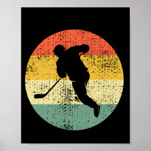 Retro hockey vintage stijl hockey voor hockey poster