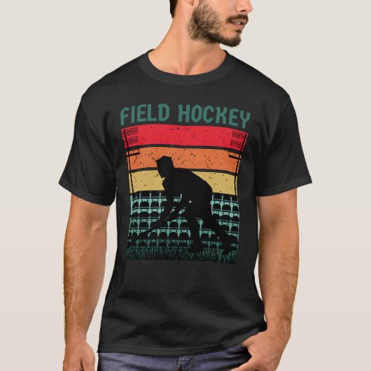 Retro hockeyspeler T-Shirt (Voorkant)
