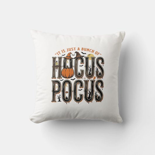Retro Hocus Pocus Halloween Pompoen Shirt Ontwerp Kussen (Voorkant)