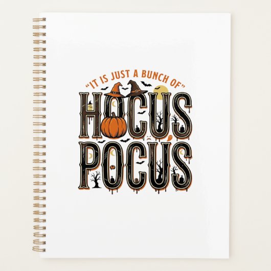 Retro Hocus Pocus Halloween Pompoen Shirt Ontwerp Planner (Voorkant)