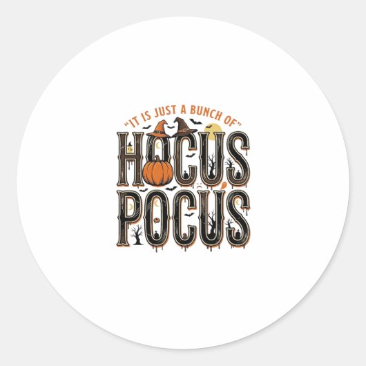 Retro Hocus Pocus Halloween Pompoen Shirt Ontwerp Ronde Sticker (Voorkant)