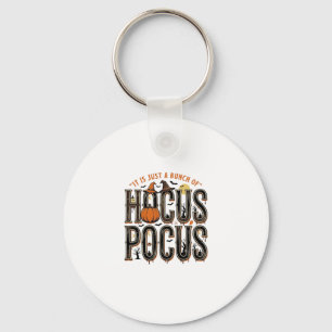 Retro Hocus Pocus Halloween Pompoen Shirt Ontwerp Sleutelhanger
