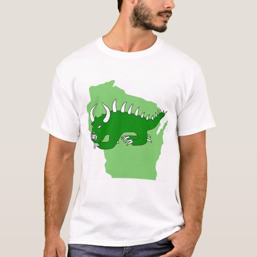 Retro Hodag Over Wisconsin T-shirt (Voorkant)
