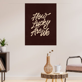 Retro "Hoe Gelukkig Zijn We" Typografie Citaat Pos Poster