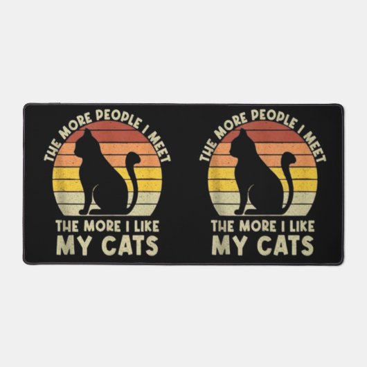 Retro Hoe meer mensen ik ontmoet hoe leuker ik mij Bureaumat (Voorkant)