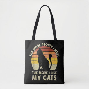 Retro Hoe Meer Mensen Ik Ontmoet Hoe Meer Ik Van M Tote Bag