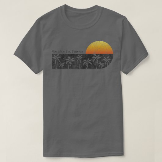 Retro Hoefijzer Bay Bermuda Beach Sunset T-shirt (Design voorkant)