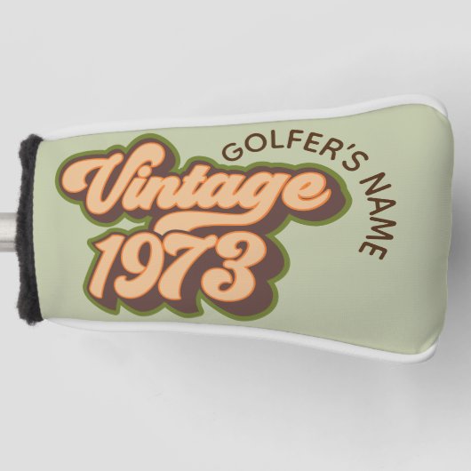 Retro  Hoesje 1973 Aangepast papier Golfheadcover (Voorkant)