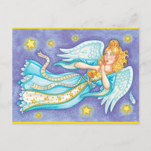 Retro Holiday Angel Briefkaart (Voorkant)