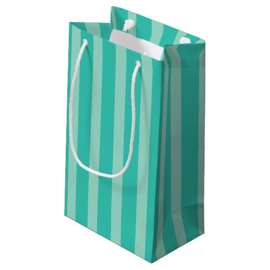 Retro Holiday Aqua Bow Gift Bag Klein Cadeauzakje (Achterkant Gekanteld)
