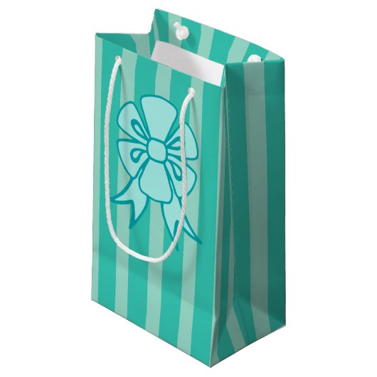 Retro Holiday Aqua Strik Geschenktas Klein Cadeauzakje (Voorkant Gekanteld)