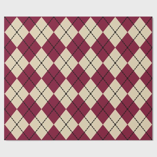Retro Holiday Argyle inpakpapier (Vlak)