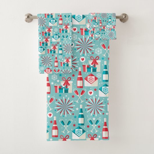 Retro Holiday Bathroom Towel set Bad Handdoek (Insitu)
