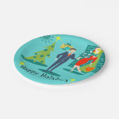 Retro Holiday Cartoon - Borden met enkelvoudig pap Papieren Bordje (Gekanteld)