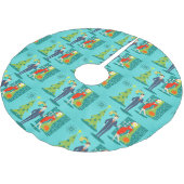 Retro Holiday Cartoon kerstboomrok Kerstboom Rok (Gekanteld)