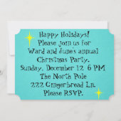 Retro Holiday Cartoon Paar Party Invitations Kaart (Achterkant)