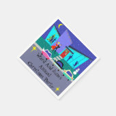 Retro Holiday Cartoon Party Papieren servetten (Hoek)