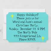 Retro Holiday Cartoon Party Uitnodigingen (Achterkant)