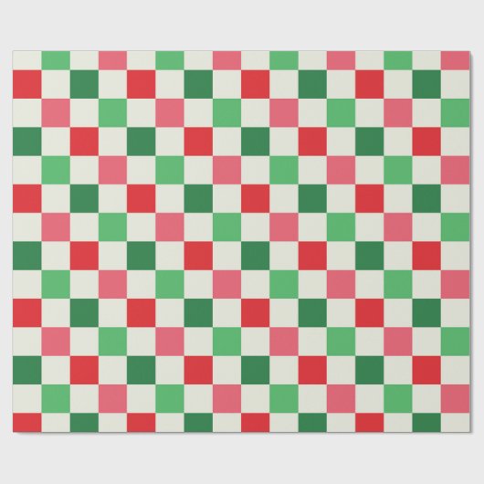 Retro Holiday Check Cadeaupapier (Vlak)