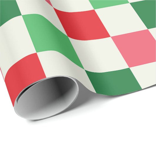 Retro Holiday Check Cadeaupapier (Rol Hoek)
