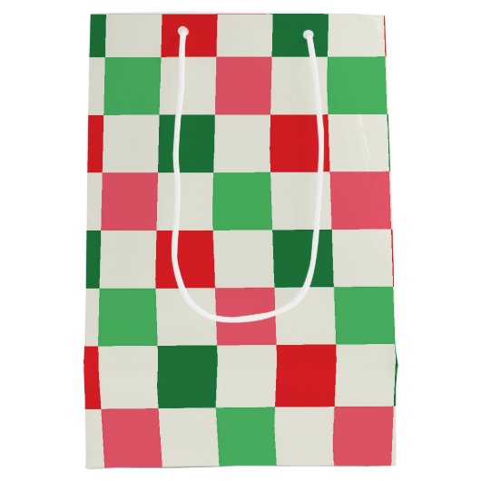 Retro Holiday Check Medium Cadeauzakje (Achterkant)