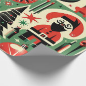 Retro Holiday Cheer Kerst inpakpapier (Hoek)