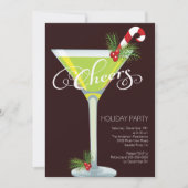 Retro Holiday Cocktail Party Uitnodiging (Voorkant)