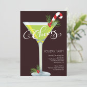 Retro Holiday Cocktail Party Uitnodiging (Staand voorkant)