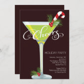 Retro Holiday Cocktail Party Uitnodiging (Voorkant / Achterkant)