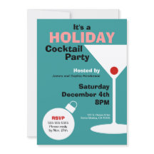 Retro Holiday Cocktail Party Uitnodiging