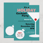 Retro Holiday Cocktail Party Uitnodiging (Voorkant / Achterkant)