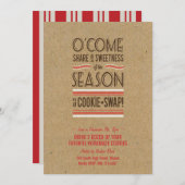 Retro Holiday Cookie Swap Exchange Uitnodiging (Voorkant / Achterkant)