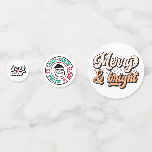 Retro Holiday Funny Christmas Confetti (Voorkanten)