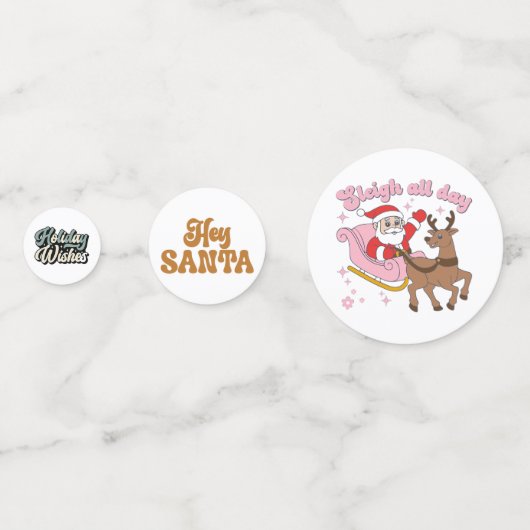 Retro Holiday Funny Christmas Confetti (Achterkanten)