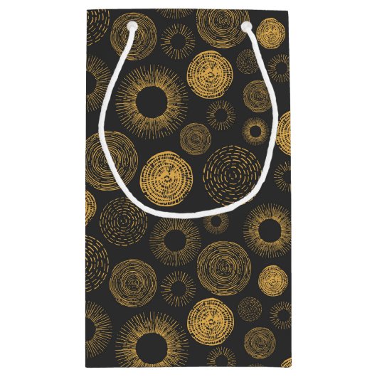 Retro Holiday Gold Burst Christmas Sparkler Klein Cadeauzakje (Achterkant)