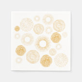 Retro Holiday Gold Burst Kerstdiner Servet (Voorkant)