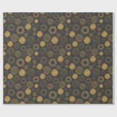 Retro Holiday Gold Burst Sparkler Kerstmis Cadeaupapier (Vlak)