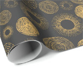 Retro Holiday Gold Burst Sparkler Kerstmis Cadeaupapier (Rol Hoek)