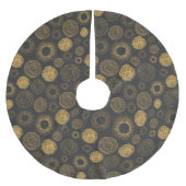 Retro Holiday Gold Burst Sparkler Kerstmis Kerstboom Rok (Voorkant)