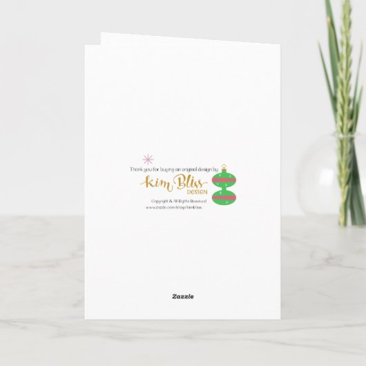 Retro Holiday Greeting Card - Peace Joy Love Bedankkaart (Achterkant)